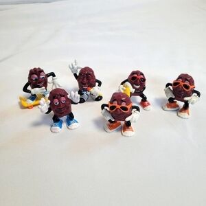 Vintage California Raisin Rubber Figures Set of 6